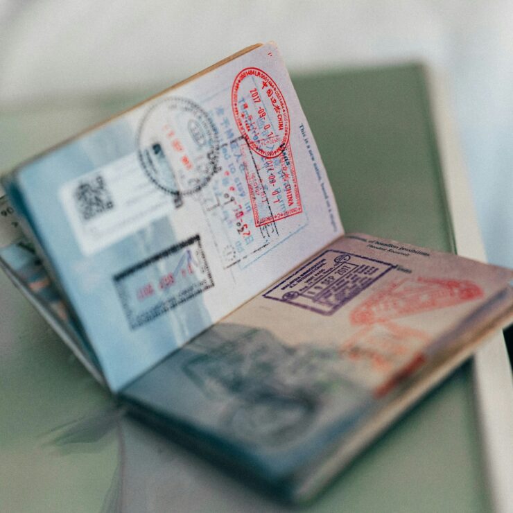 Passport with stamps