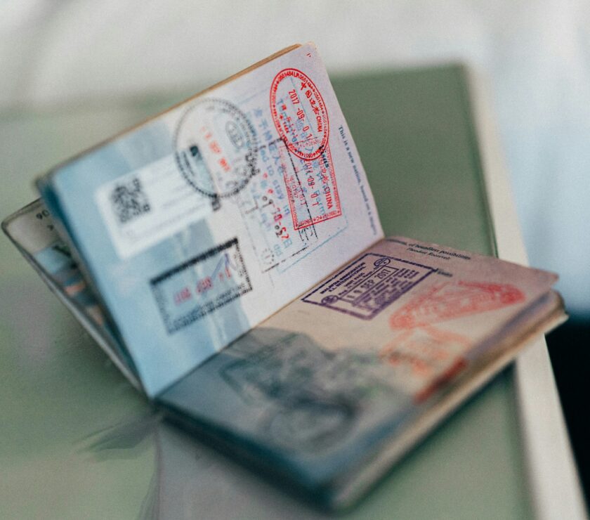 Passport with stamps